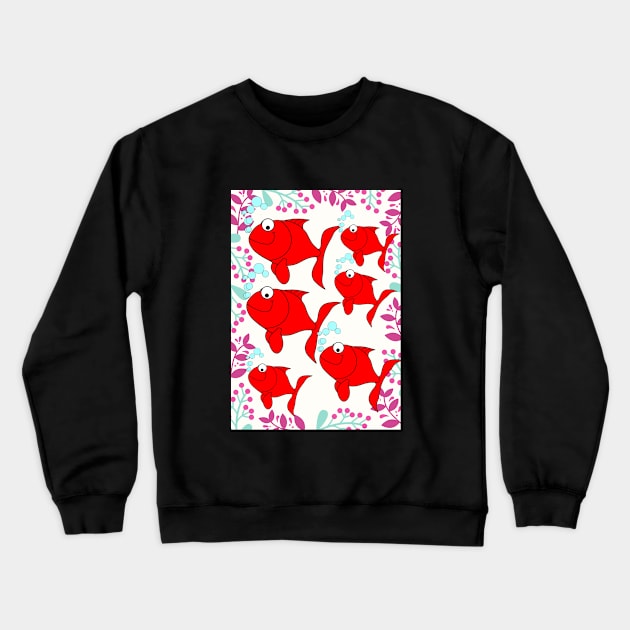 Fish in the water Crewneck Sweatshirt by SIVO ART DESIGNS